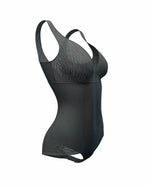 Sheer Stripe Detail Sculpting Bodysuit