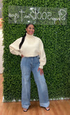 Cuff Hem Denim Jeans