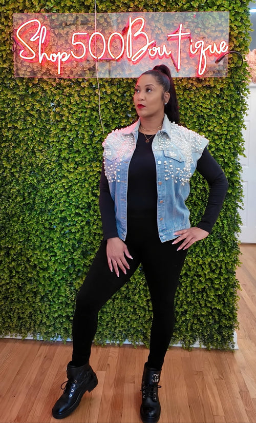 Pearl Denim Vest