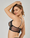 Sheer Lace Bustier Bralette with Underwire