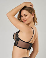 Sheer Lace Bustier Bralette with Underwire