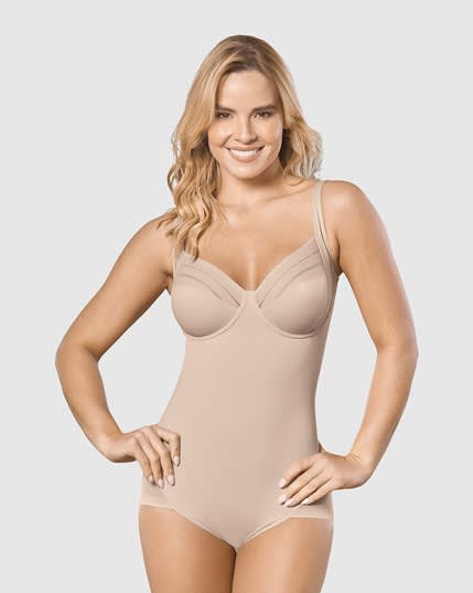 Ivette Bridal shapewear bodysuit cup C with push-up cups in nude, Bodysuits