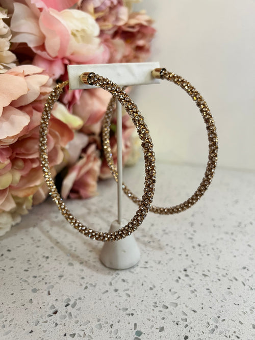 Diamond Boucle Hoop Earrings