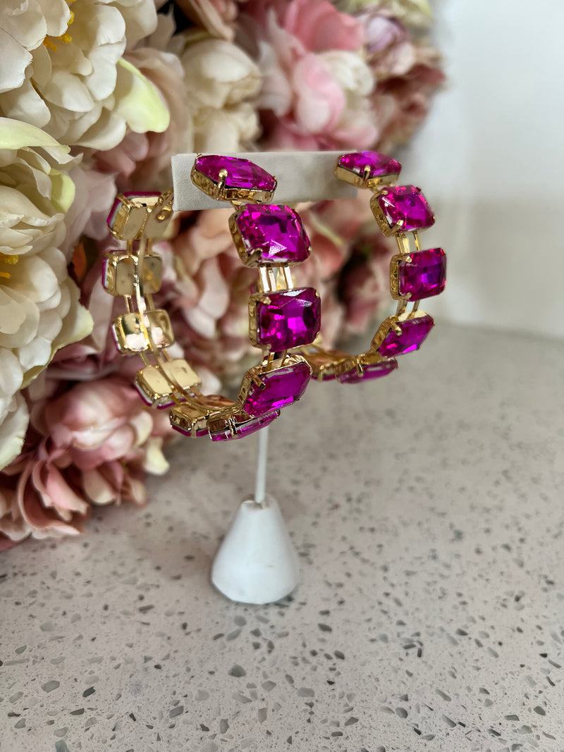 Gem Hoop Earrings